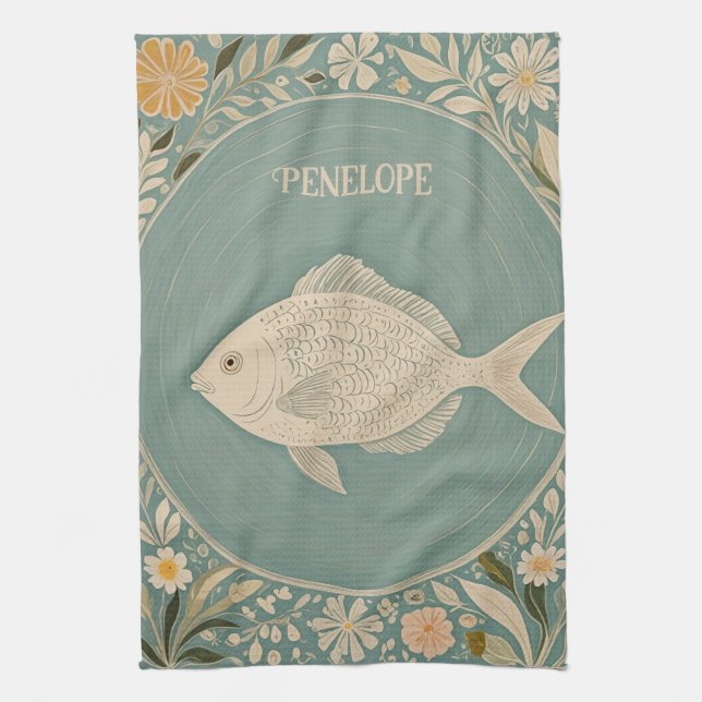 Tranquil Tides Personalised Tea Towel (Vertical)