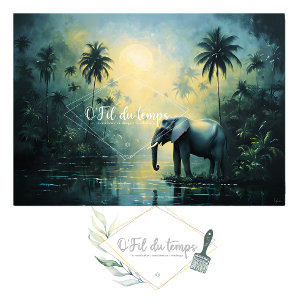 Tranquil Tropical Landscape with Elephant Tissue Paper