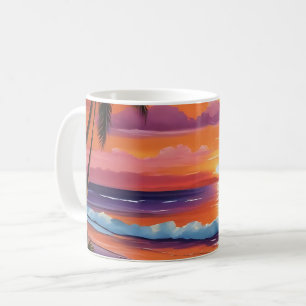 Tranquil Tropics Sunset Over the Ocean Coffee Mug