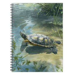 Tranquil Turtle Pond Reflection Notebook