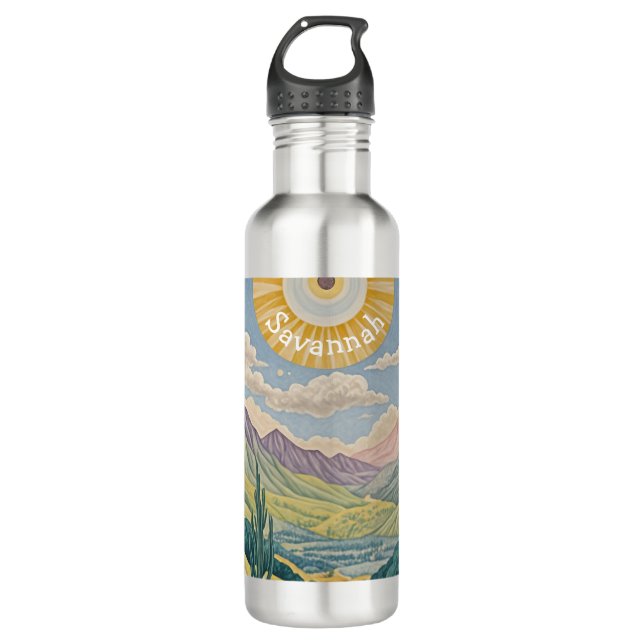 Tranquil Valley: Pastel Landscape 710 Ml Water Bottle (Front)