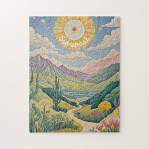 Tranquil Valley: Pastel Landscape Jigsaw Puzzle