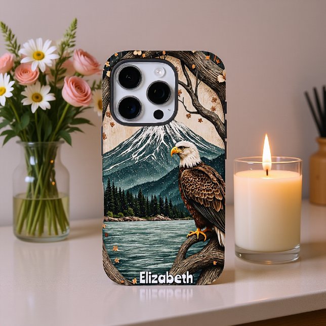 Tranquil Watch: Eagle by Mountain Lake Case-Mate iPhone Case (Creator Uploaded)