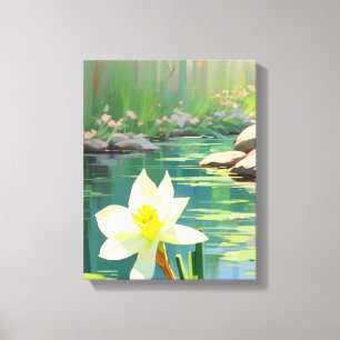 Tranquil Water Lily Pond Canvas Print