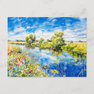 Tranquil Waters in Spring Havelland Watercolor Postcard