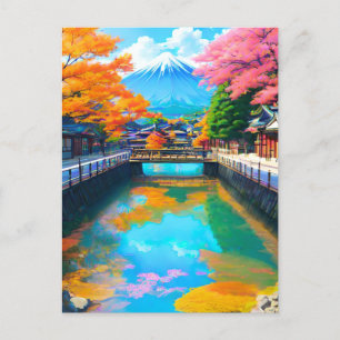 Tranquil Waters: Mt. Fuji's Reflection Postcard