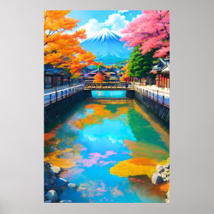 Tranquil Waters: Mt. Fuji's Reflection Poster