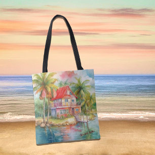 Tranquil Waterside Retreat Beach Bag