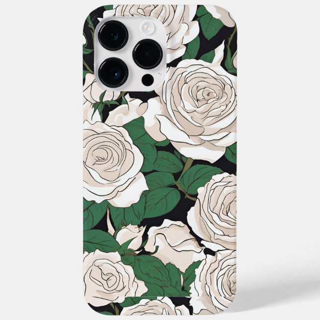 Tranquil White Rose pattern  Case-Mate iPhone Case (Back)