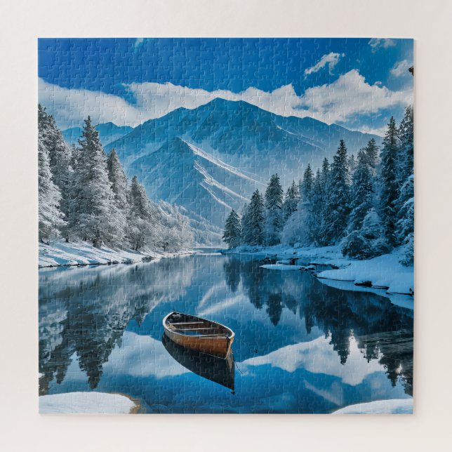Tranquil Winter Retreat Jigsaw Puzzle (Vertical)