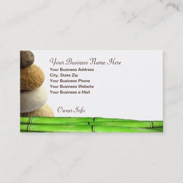 Tranquil Zen Spa Theme Professional Business Card (Front)