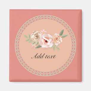 Tranquility, beautiful floral design template, magnet