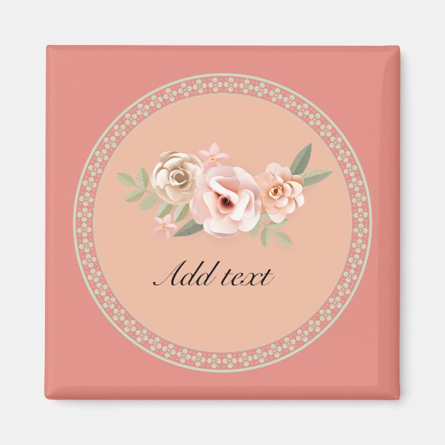 Tranquility, beautiful floral design template, magnet (Front)