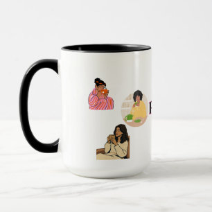  TRANQUILITY TWO-TONE WHITE BLACK  SIP OF PEACE MUG