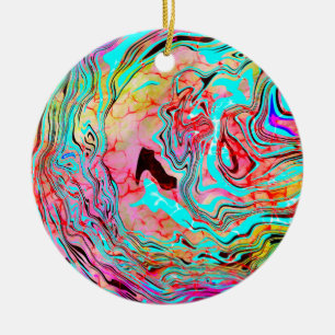 Tranquillity Abstract Fluid Art  Christmas Ceramic Tree Decoration