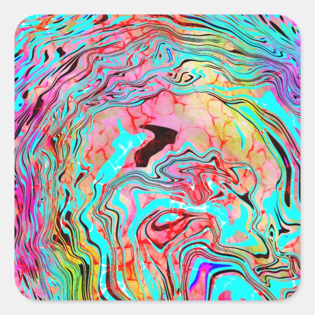 Tranquillity Abstract Fluid Art    Square Sticker (Front)