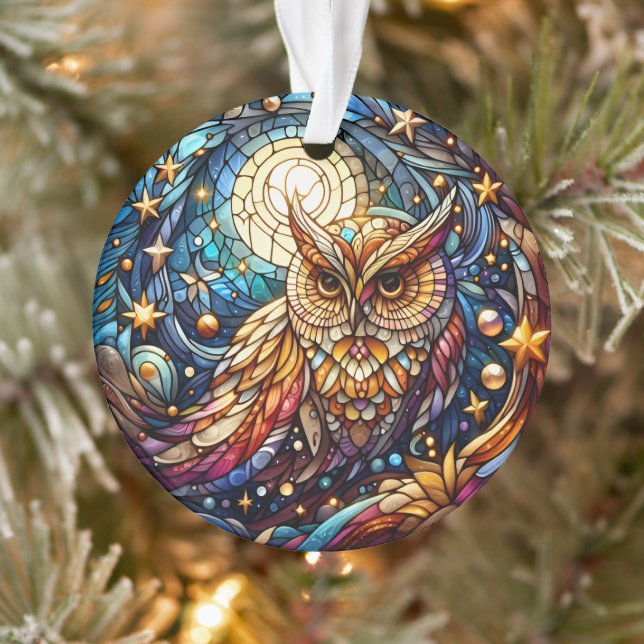 Tranquillity in Glass A Floral Stained Glass Windo Ornament (Tree)