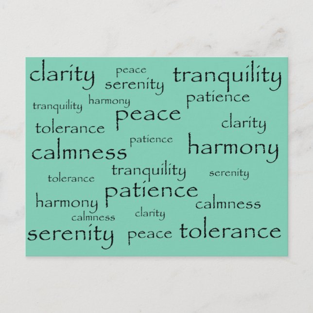 tranquillity, peace, harmony postcard (Front)