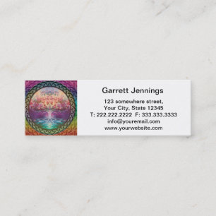 Tranquillity Tree of Life in Rainbow Colours Mini Business Card