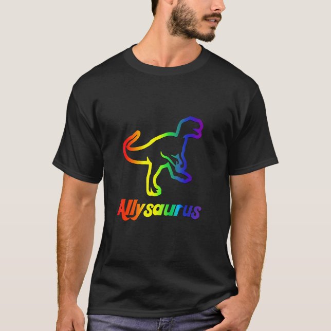 Trans Ally Allysaurus Gay Pride Lgbtq Trans Flag D T-Shirt (Front)