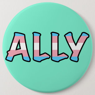Trans Ally Hollow Letter Mint Background 6 Cm Round Badge
