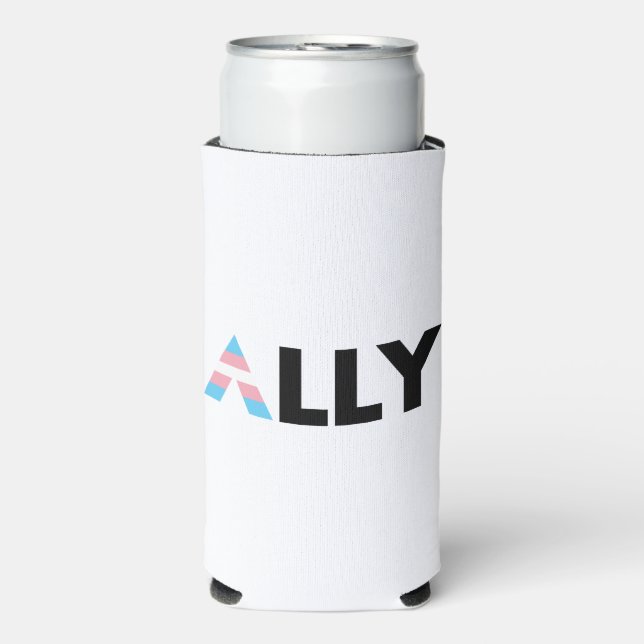 Trans Ally LGBTQ Transgender LGBT Seltzer Can Cooler (Seltzer Front)