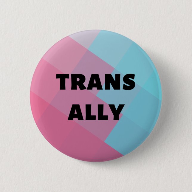 Trans Ally Round Button Trans Pride (Front)