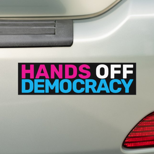 Trans Art Feminist Protest Hands Off Democracy  Bumper Sticker (On Car)