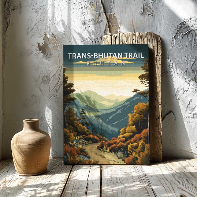 Trans Bhutan Trail Bhutan Destination Canvas Print (Trans Bhutan Trail Bhutan Destination Canvas Print by TinkPrints.)