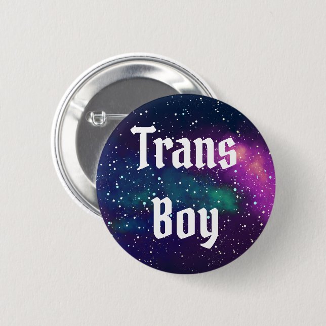 Trans Boy Customisable Galaxy Identity 6 Cm Round Badge (Front & Back)