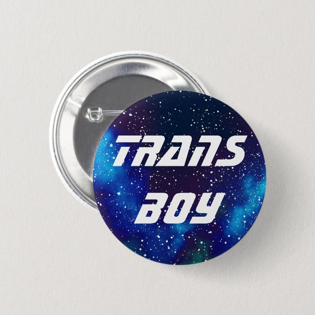 Trans Boy Customisable Galaxy Identity 6 Cm Round Badge (Front & Back)