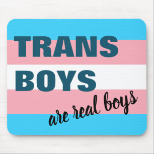 Trans Boys Are Real Boys Transgender Flag Mouse Mat