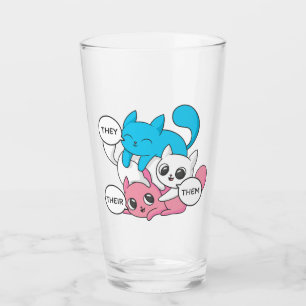 Trans Cats They Them Their Pronouns Transgender II Glass