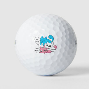 Trans Cats They Them Their Pronouns Transgender II Golf Balls