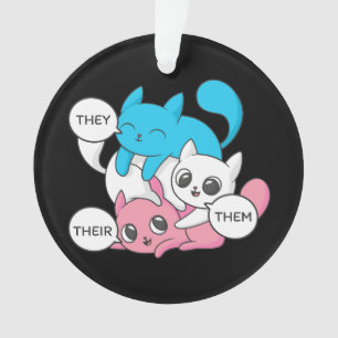Trans Cats They Them Their Pronouns Transgender II Ornament