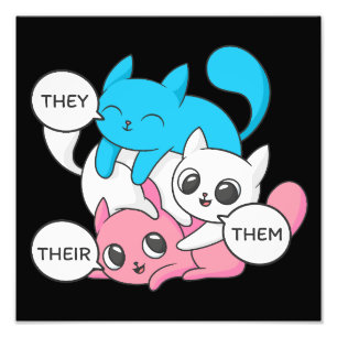 Trans Cats They Them Their Pronouns Transgender II Photo Print