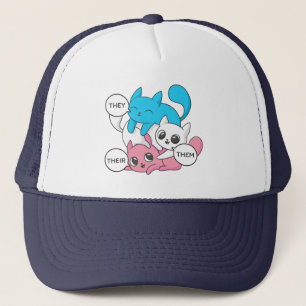Trans Cats They Them Their Pronouns Transgender II Trucker Hat