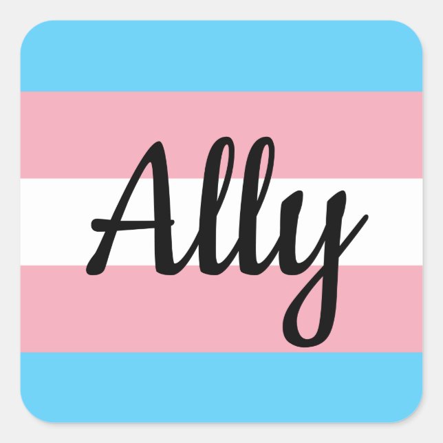 Trans Flag Ally  Square Sticker (Front)