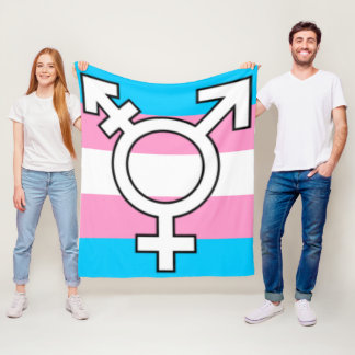 Trans Flag and Symbol Gifting Throw Blanket