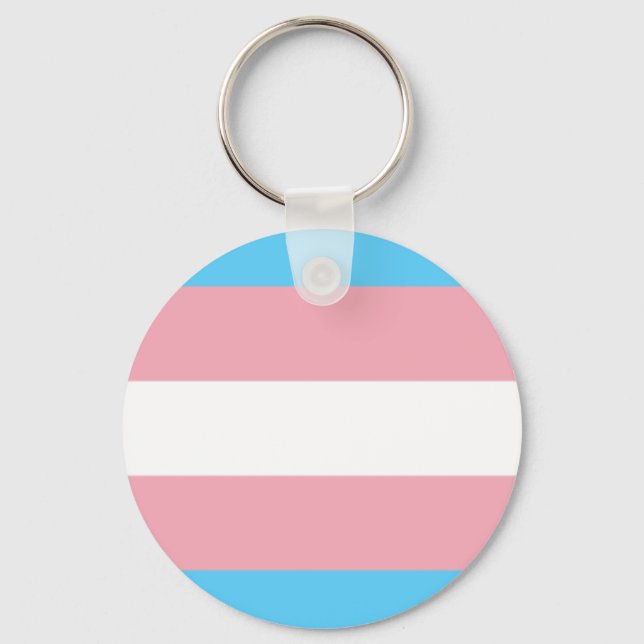 Trans Flag Button Keychain (Front)