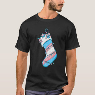Trans Flag Christmas Sock Merry LGBT Transgender T-Shirt