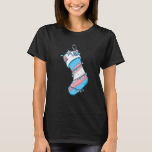 Trans Flag Christmas Sock Merry LGBT Transgender T-Shirt