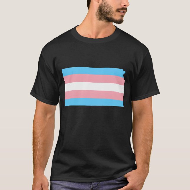 Trans Flag Kansas LGBT Pride Support retro T-Shirt (Front)