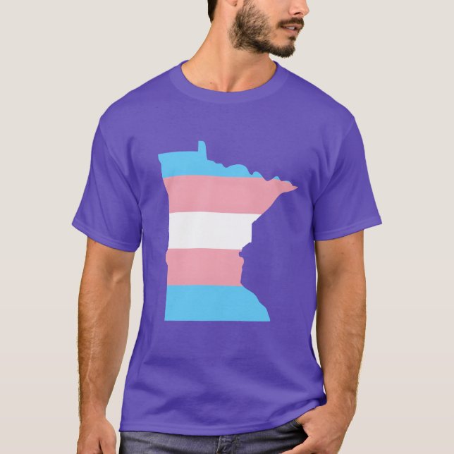 Trans Flag Minnesota LGBT Pride Support friend T-Shirt (Front)