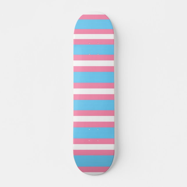 trans flag pattern on skateboard (Front)