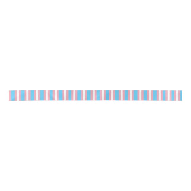 trans flag pattern satin ribbon (Front)