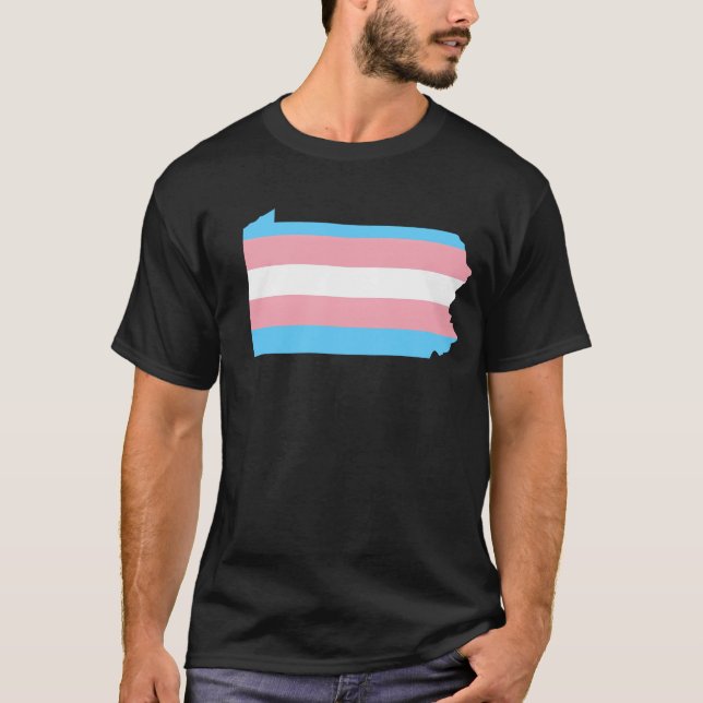 Trans Flag Pennsylvania LGBT Pride Support family T-Shirt (Front)