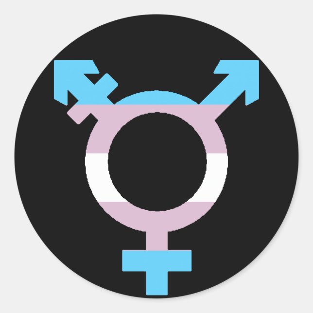 Trans Flag Symbol Classic Round Sticker (Front)