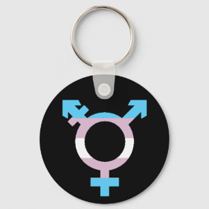 Trans Flag Symbol Key Ring