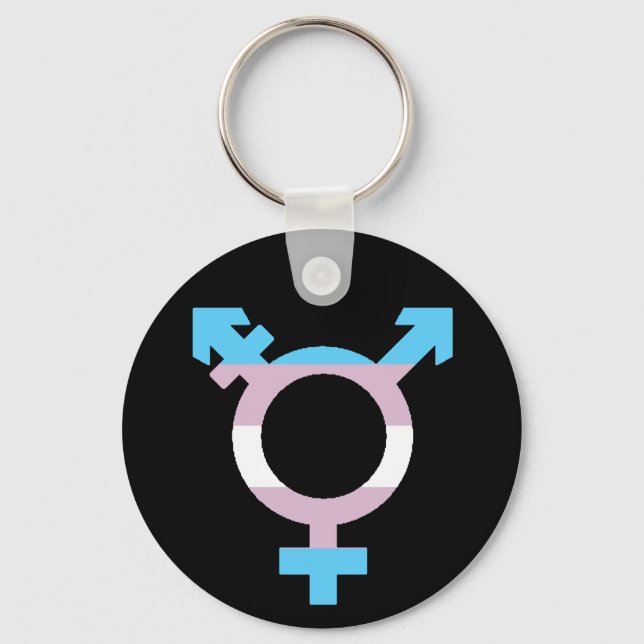 Trans Flag Symbol Key Ring (Front)